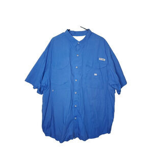 Columbia PFG Bahama Shirt 4XL Blue Button Up Short Sleeve